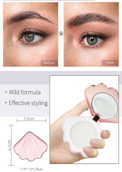 Private Label Pink/white Shell-shaped Brow Styling Soap Waterproof Long Lasting White Makeup Cosmetic Tool Bulk Custom