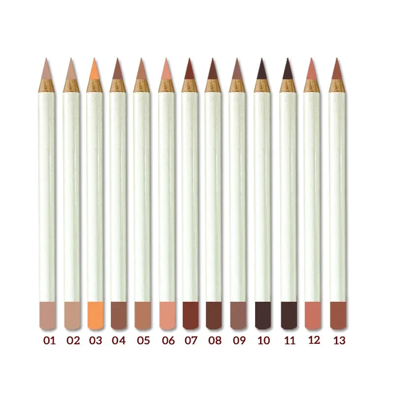 26 Colors Matte Waterproof Vegan Brown Lip Liner Eyebrow Pencil Eyeliner Private Label Lipliner White Pen Wholesale Makeup